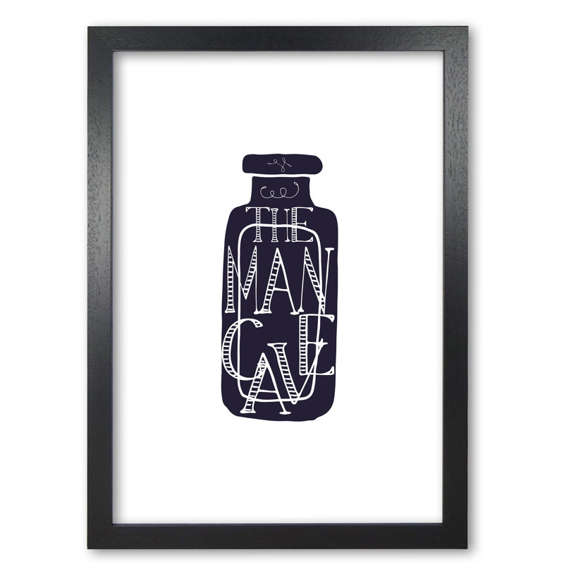 The Man Cave 3 - Print, 42 cm H x 30 cm W x 5 cm D, Black Grain Frame