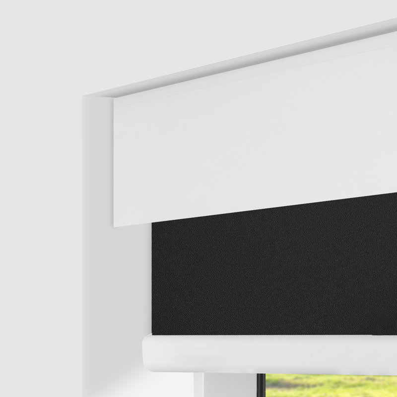 Motorized Blackout Roller Shade, Black, 23" W x 72" L