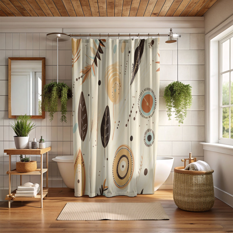 Rideau de douche Boho Calm - Premium, H 74 po x l 71 po