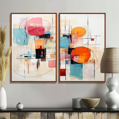 «Mid Century Century Abstract Fusion III» - art mural abstrait Mid-Century