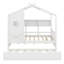Lit de maison en bois avec lit gigogne, conception moderne pour enfants avec tablette de rangement