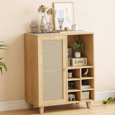 Buffet avec rangement, armoire à vin de 34 pouces avec porte-bouteilles, armoires à buffet pour la maison et le salon