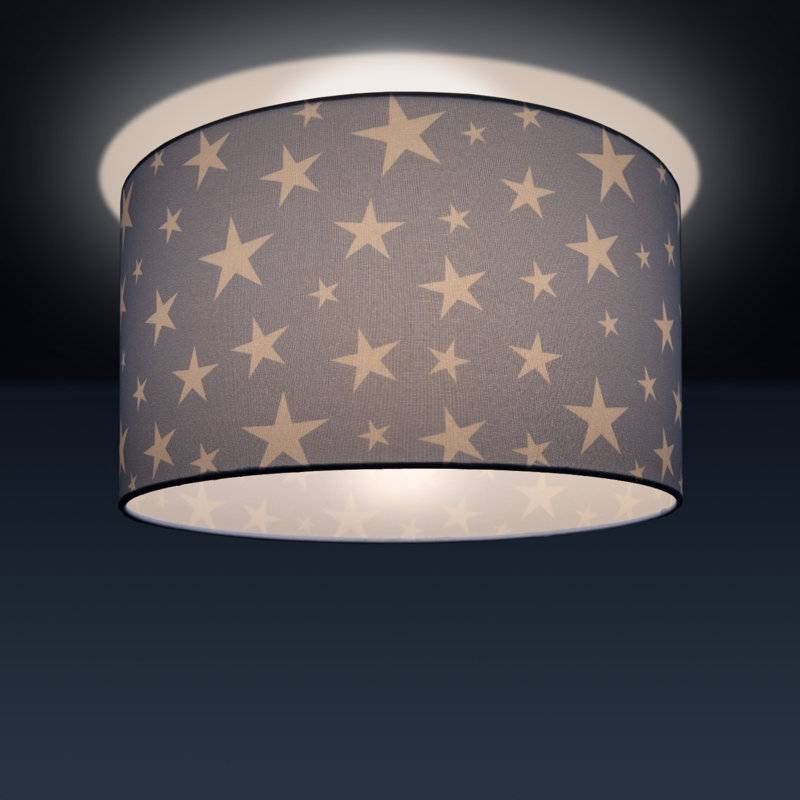Caudillo Fabric Flush Ceiling Light, Blue