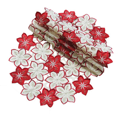 Saltz Polyester Embroidered Round Doily