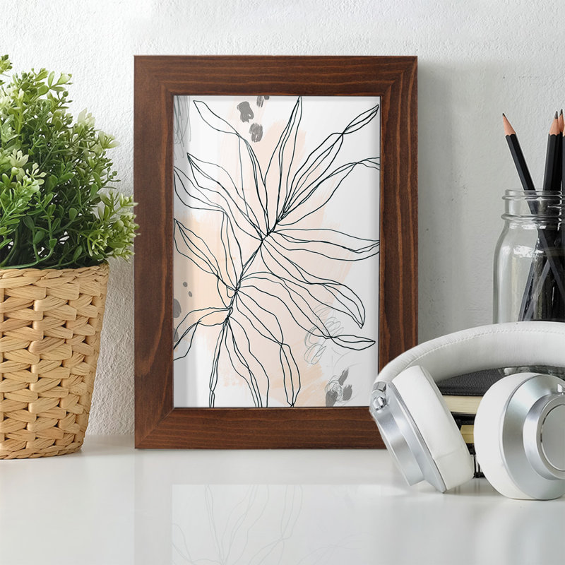 Palm, croquis I encadré sur papier, H 8 po x l 6 po x P 1 po, Châtaigne