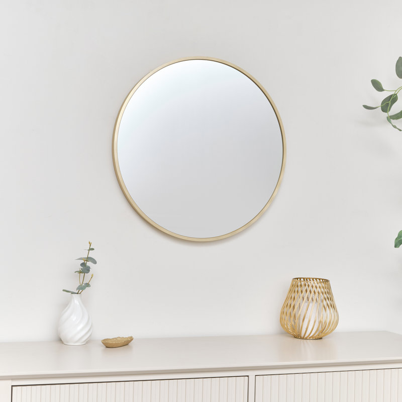 Round Gold Wall Mirror, 50 x 50 cm 
