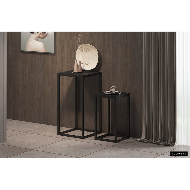 Akyria Frame Nesting Tables, Mango Black