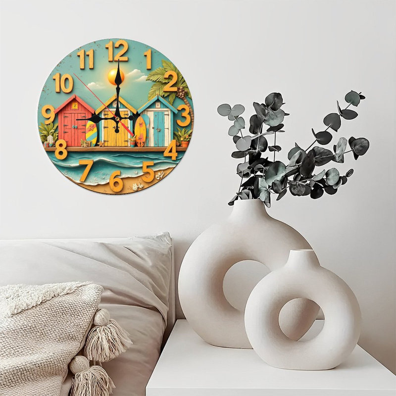 horloge, planche de surf