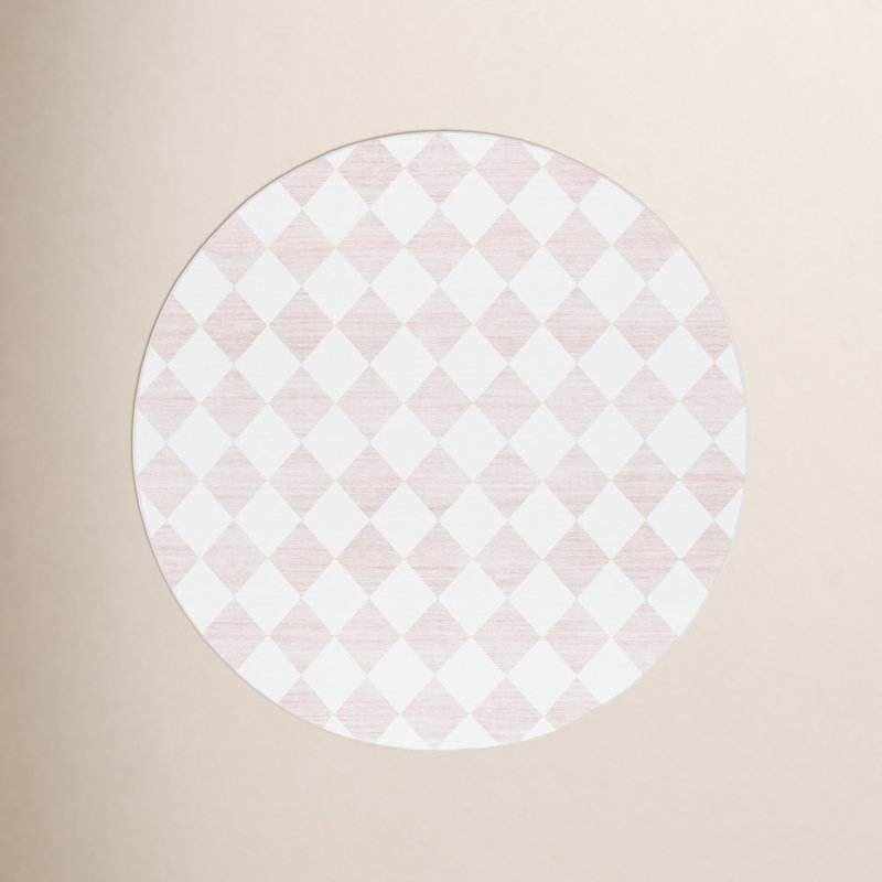 Clara Performance Machine Washable Geometric Rug, Round 6'