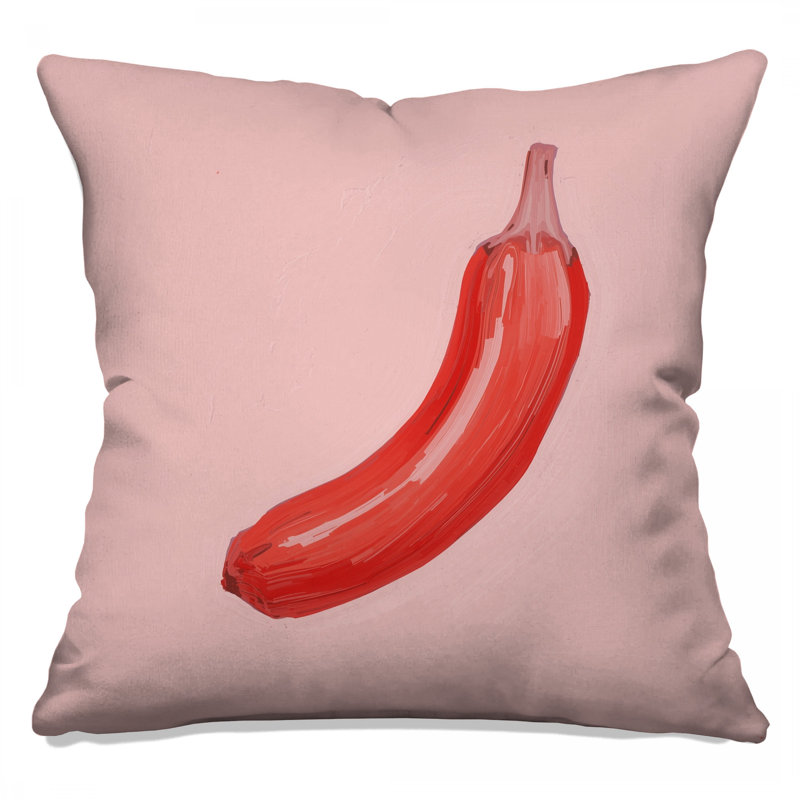 Coussins décoratifs Red Banana Illustration, 14 X 14 pouces