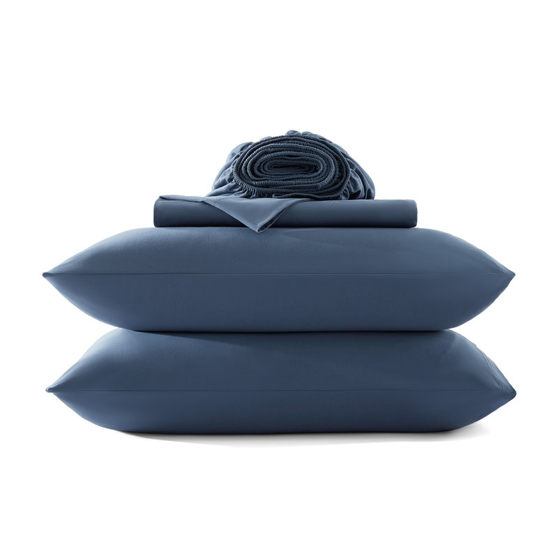 Ensemble de draps 100% coton jersey, Grand lit, Minuit minuit
