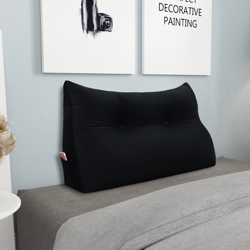 Wedge Reading Pillow, 50cm H x 60cm W, Black