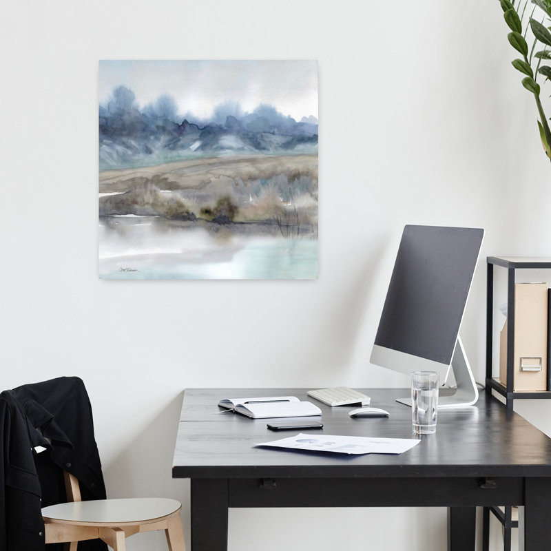 «Rivers» Ebb and Flow, abstrait, éthéré, paysage paisible, nature, art mural, H 18 po x l 18 po