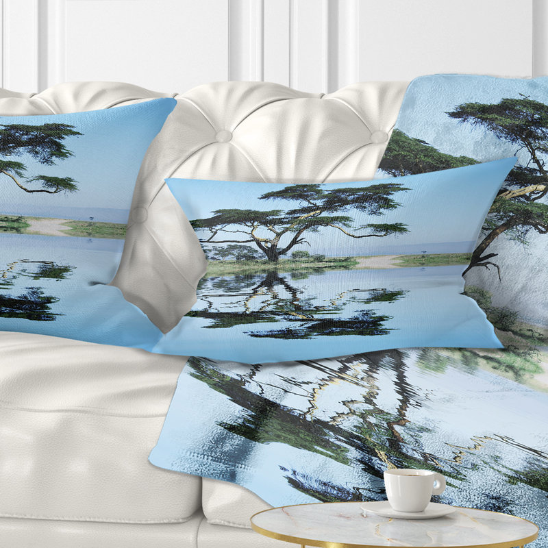 Coussin lombaire paysage magnifique arbre reflétant le lac
