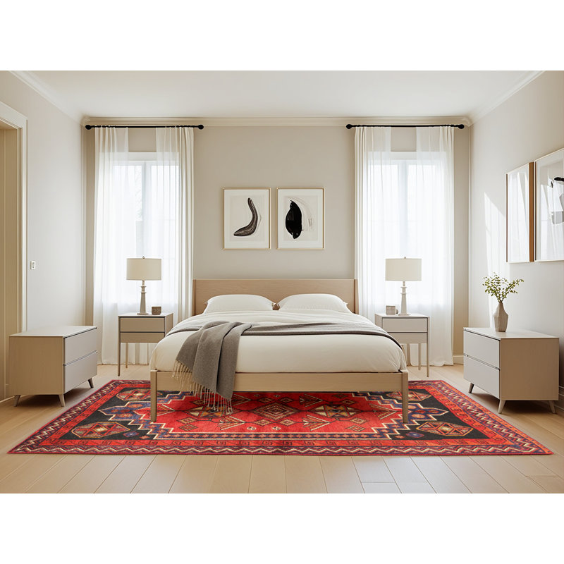 Tapis rouge à motif sud-ouest, Rectangle 5 pi x 8 pi