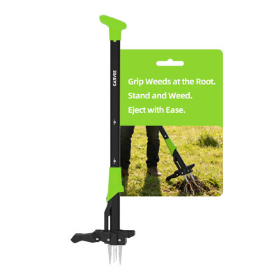 40" Long Handle Stand Up Weed Puller – 4-Claw with Ejector, No Bending Required