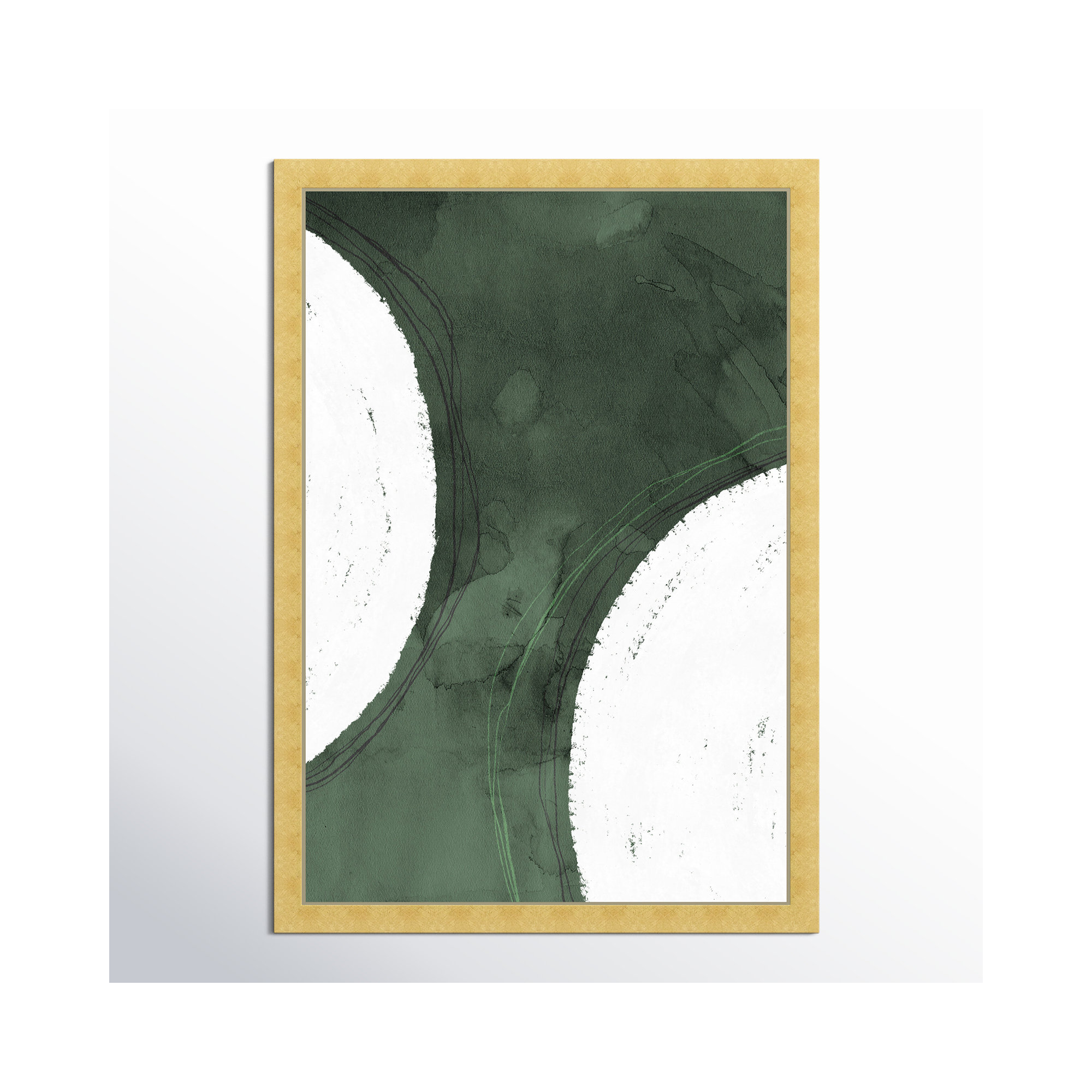 Green Moon by Oliver Gal, 17" H x 12" W x 0.5" D, Gold