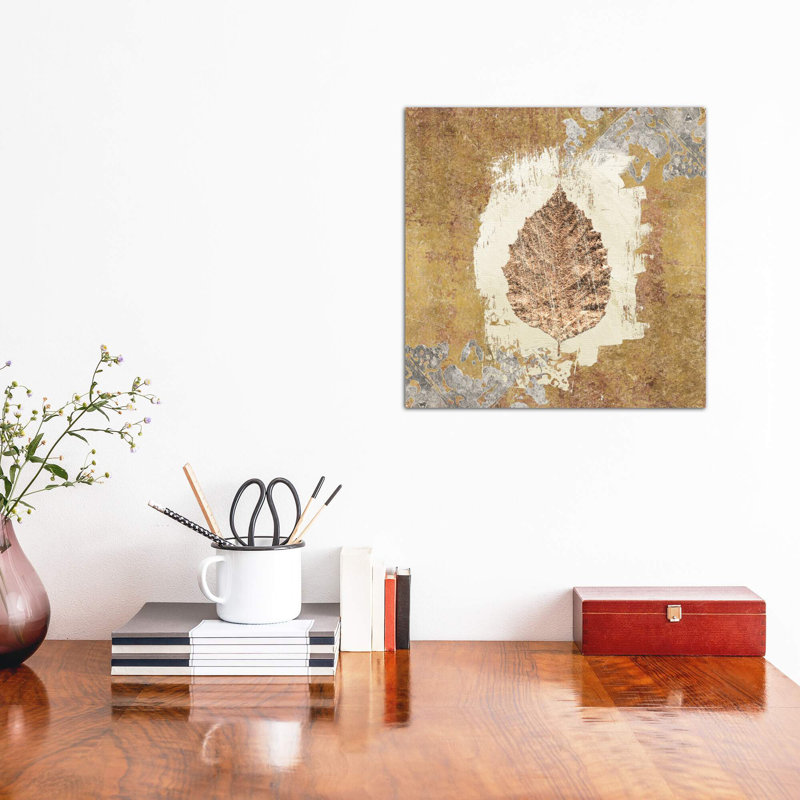 Gilded Leaf by Avery Tillmon - Wrapped Canvas Print, 66.04 cm H x 66.04 cm W x 1.91 cm D