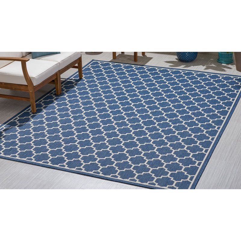 Tapis d'intérieur / extérieur en polypropylène tissé à la machine Eupora, Rectangle 5 pi 3 po x 7 pi