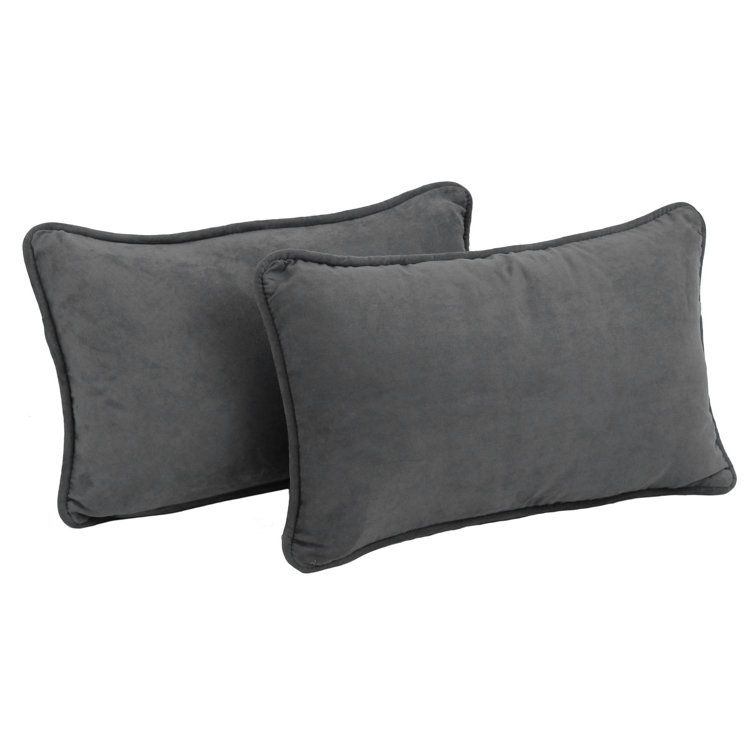 Solid Colour Microsuede Reversible Throw Pillow