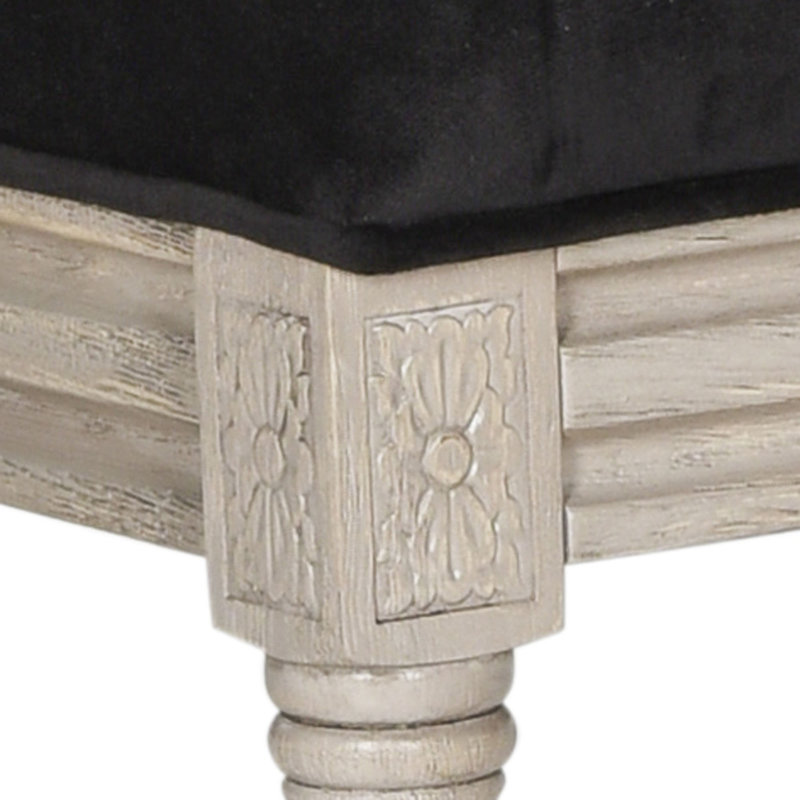 Moneta 19.5'' H Upholstered Side Chair, Black Velvet/Rustic Gray
