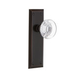 New York Plate with Round Clear Crystal Door Knob