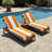 Superior Cabana Striped Cotton Standard Size Towel/ Chaise Lounge Chair Cover Set-544011232-554895845