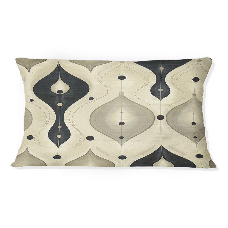 Coussin lombaire gris Mid-Century Ogee