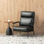 Fauteuil Mid-Century moderne en similicuir avec dossier haut et accoudoirs rembourrés-2074280479