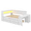 Full-Size Daybed With Drawers, Trundle Bed, Charging Spot, LED Lights, Workstation, And Storage Unit-1047868341