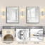 Luminaires de salle de bain modernes en chrome avec abat-jour en verre transparent - applique murale haut / bas pour salle de bain, chambre à coucher, salon