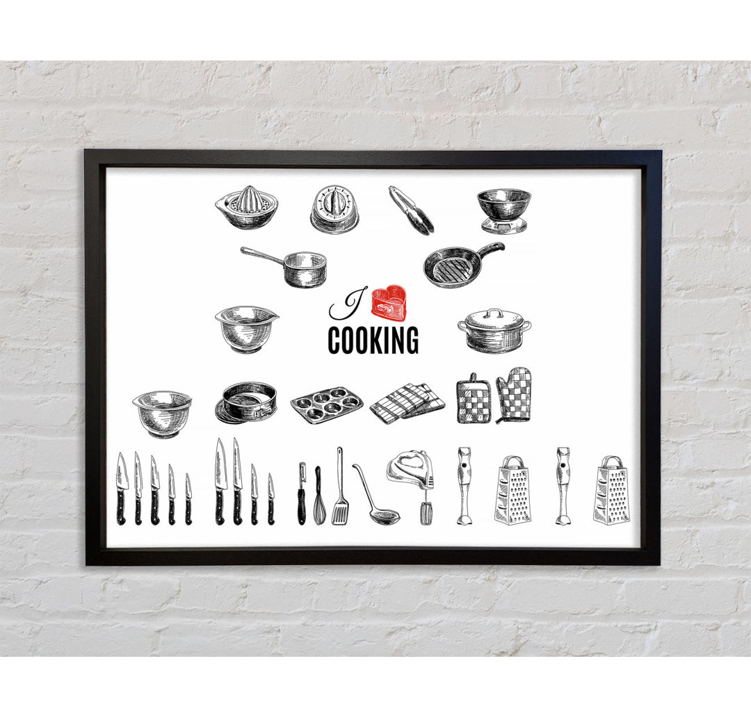 I Love Cooking 8 - Einzelne Bilderrahmen Kunstdrucke auf Leinwand