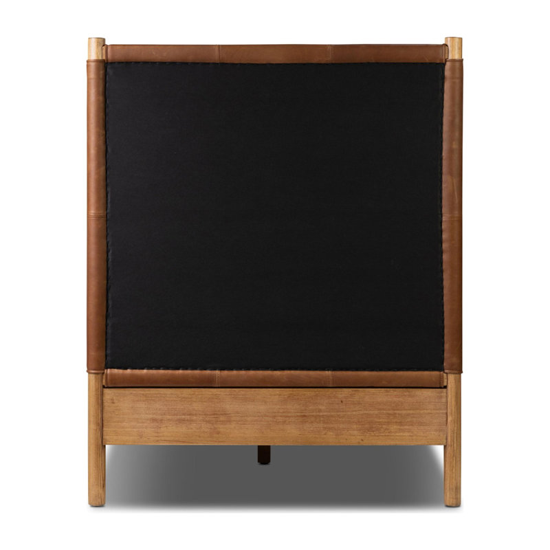 Salado Leather Solid Wood Bed, Twin, Heirloom Sienna