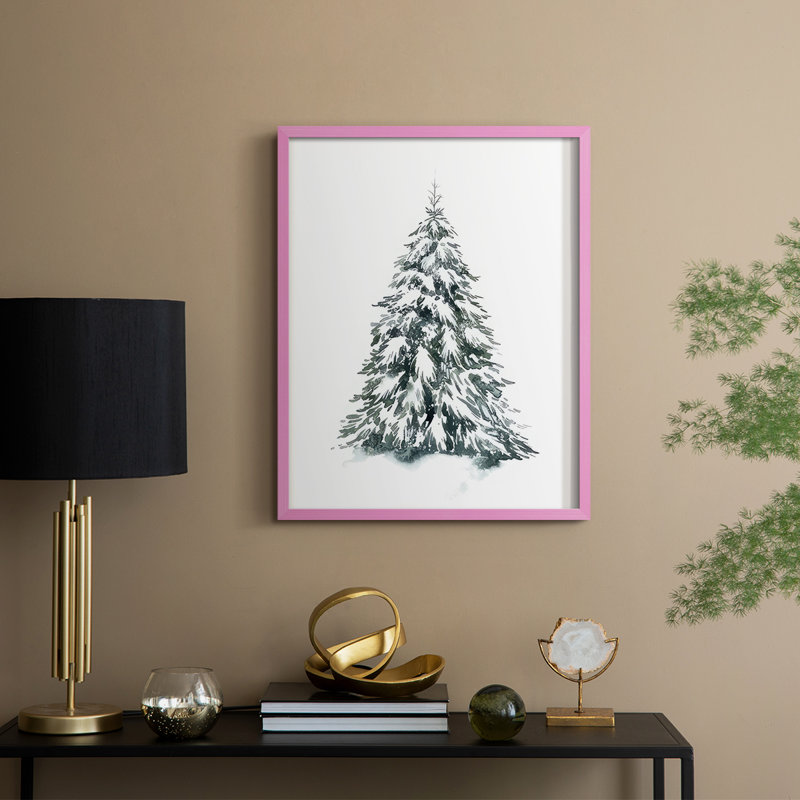 Épinette bleue II, reproduction encadrée - bois massif, H 11 po x l 9 po, Rose