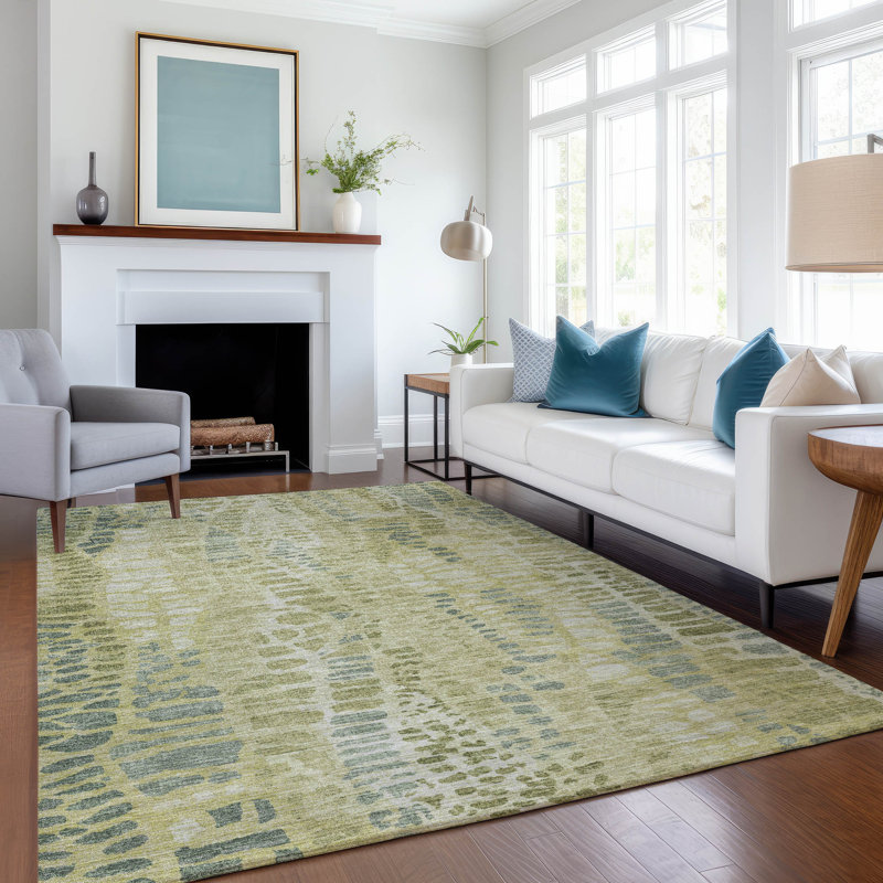 Machine Washable Indoor/Outdoor Chantille ACN2382 Circles Rug, Rectangle 10' x 14'