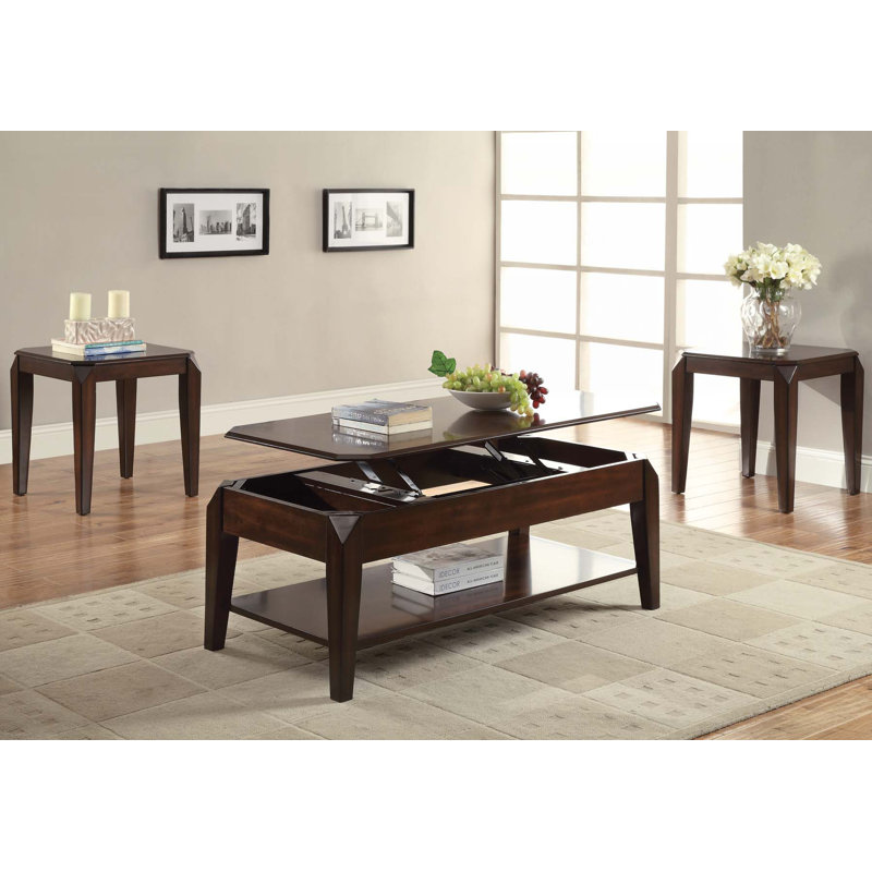 Élégante table basse à plateau relevable avec rangement fonctionnel pour la vie moderne