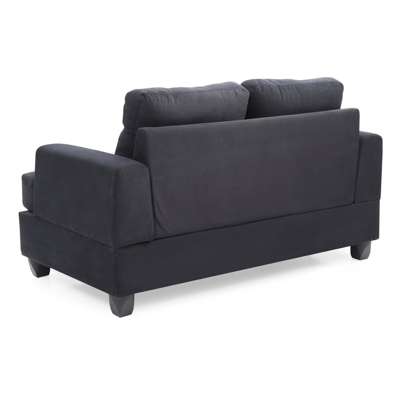 Transitional Loveseat For Two, Black