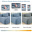 Velours côtelé bleu en forme de L 3, conception ergonomique, multi-angle, sans assemblage, base antidérapante incurvée,