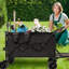 Chariot pliable avec hayon rallongé, chariot de rallonge de chariot extra long, chariot de chariot de plage robuste 480 lb avec de grandes roues tout-terrain, - gris-114400045