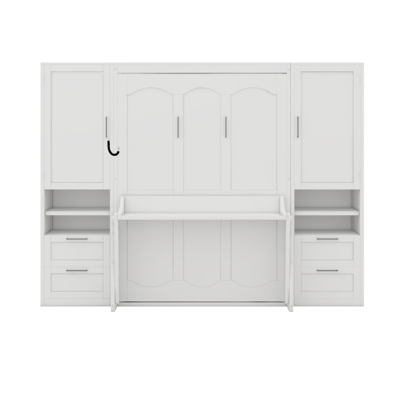 Lit escamotable avec placard Murphy, Blanc