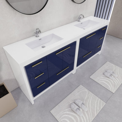 84" Double Sink Bathroom Vanity Set