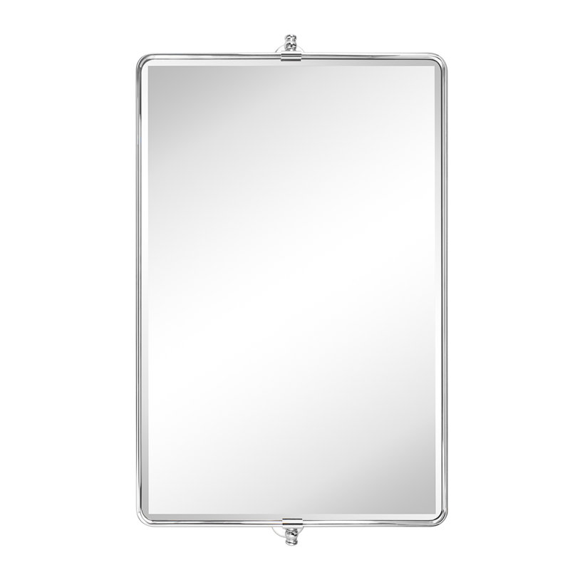 Miroir pivotant biseauté, 23 po x 35 po, Chrome