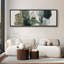 Composition moderne d'un coup de pinceau vert dans un style minimaliste contemporain - grande impression sur toile encadrée de la chambre principale-180636949-180636947