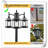 Dusk To Dawn Outdoor Lamp Post Light With 3 LED Bulbs, Triple Head Aluminum Street Light Post For Outside With Sensor, Waterproof Birdcage Pole Lighting Fixture For Backyard Garden Patio Driveway