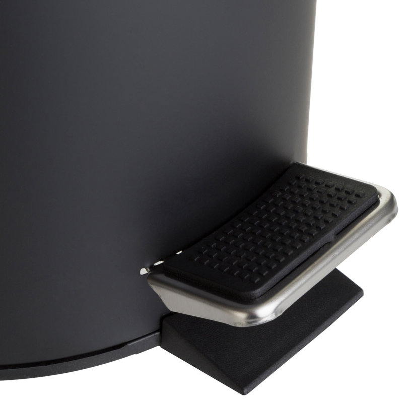 Steel Step On Kitchen Trash Can - 3L, Black