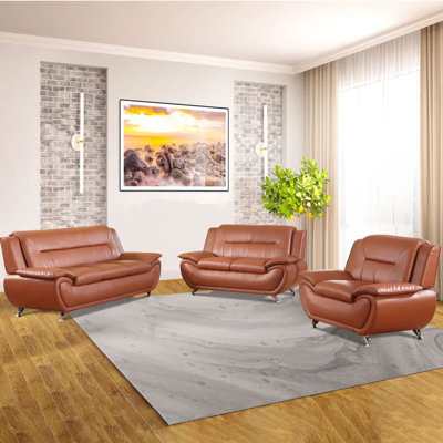 Ensemble de salon en similicuir 3 pièces