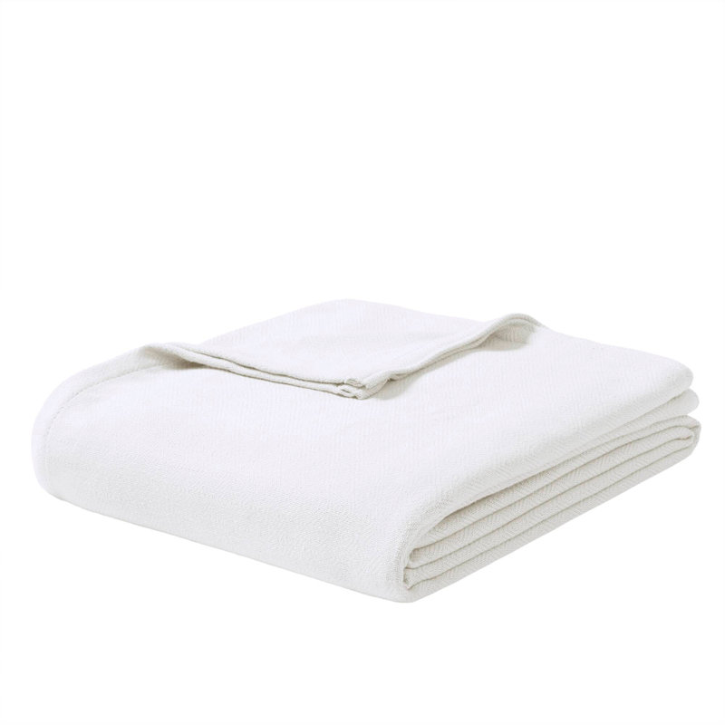 Couverture en coton, Bleu clair, Double