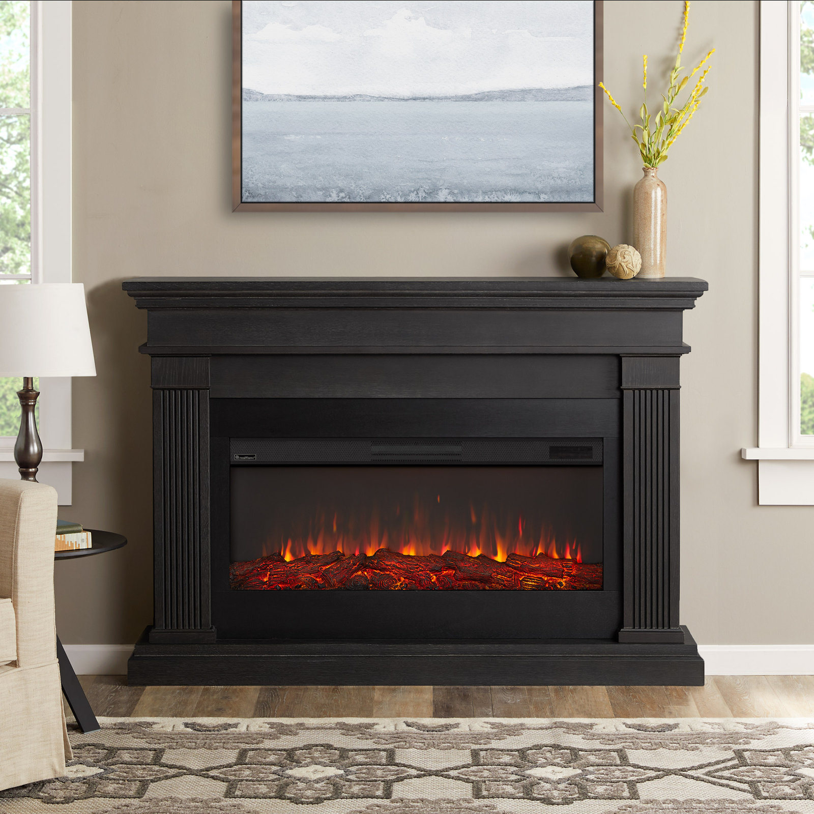 Real Flame® Beau Electric Fireplace, Gray, Standard