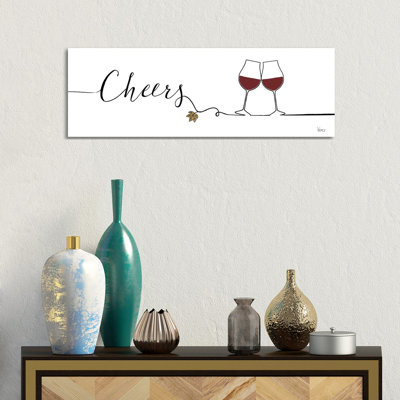 Underlined Wine I by Veronique Charron - Wrapped Canvas Panoramic Print
