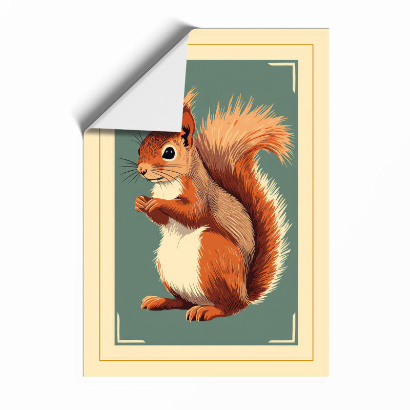 Red Squirrel Portrait Rustic - Print, Unframed, A4 - 29.7 x 21.0 cm